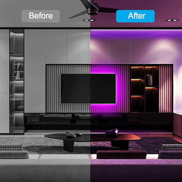 LED-strimmel 10M RGB LED-bånd Musik LED-strimmel styret af Smart
