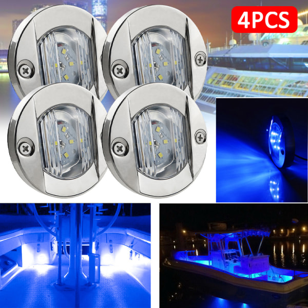 6 LED inomhushytt ljus 12V rund yacht ljus båt ljus（blått）