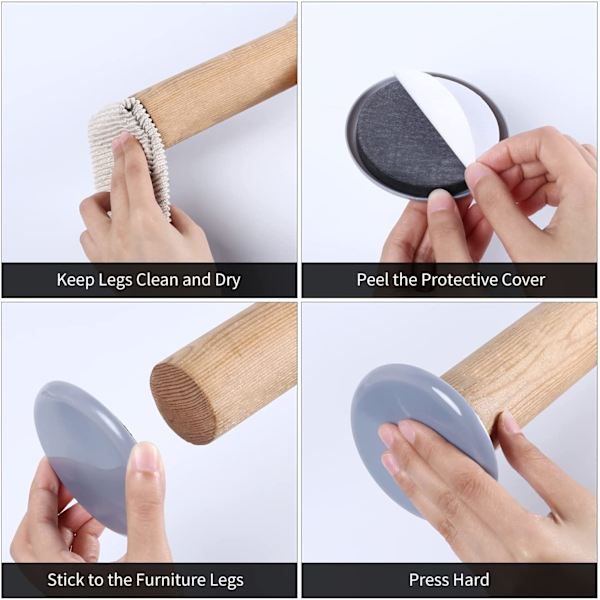 Möbelschieber für Teppich Blau, 4er Pack 4CM Selbstklebende Möbel