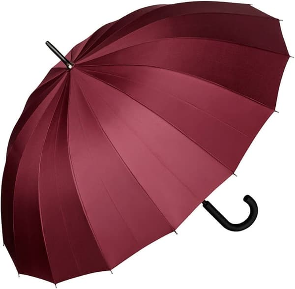 Canne Large Robust Automatic Open Umbrella viininpunainen