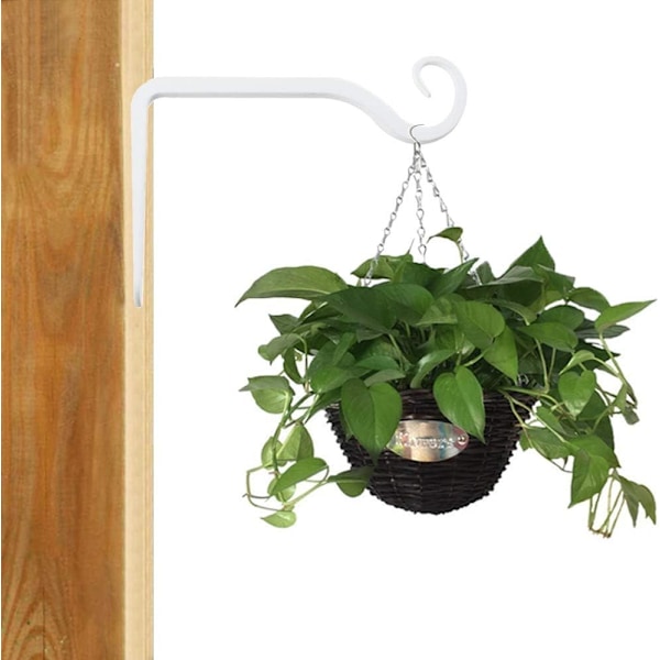 Hvit 2-pakning blikkplate veggkroker med 2 hengekjeder for planter, lykter, fuglemat