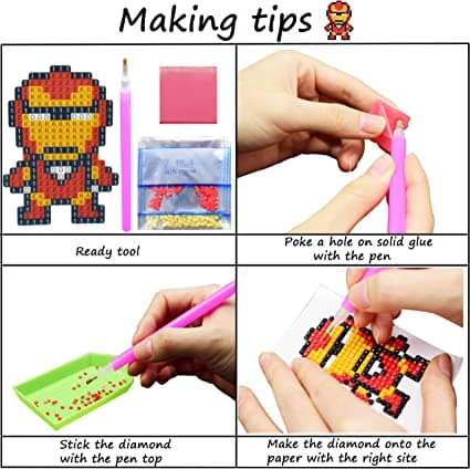 9 stk. DIY Diamond Painting Kits til børn Diamond Kits Mal efter Nu
