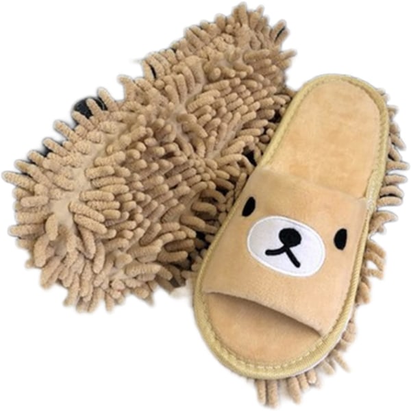 (Brun)Tofflor Golvrengöring Mopp Tofflor Golvrengöring Slippers Mikrofiber Skoskydd Avtagbara Mikrofiber Tofflor Avtagbara Mikrofiber Tofflor för Badrum Kök Rengöring