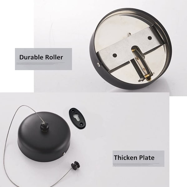 1 Svart Retractable Klädstreck SUS304 Rostfritt Stål Kläder D