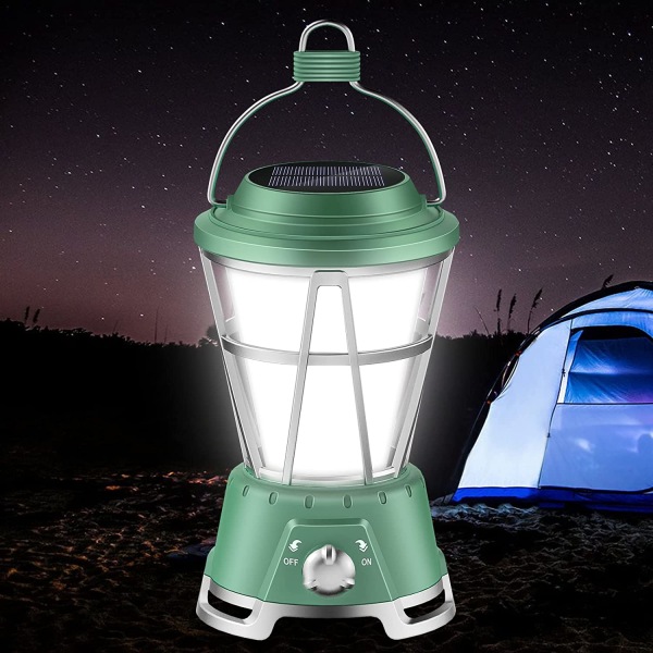 Solcelledrevet LED-campinglys, USB-genopladelig og batteridrevet C