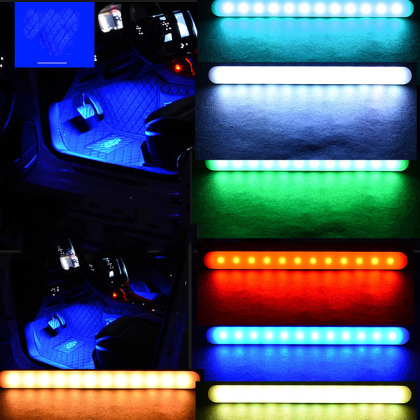 Bil atmosfære lampe USB RGB fjernbetjening dekorativt lys DIY