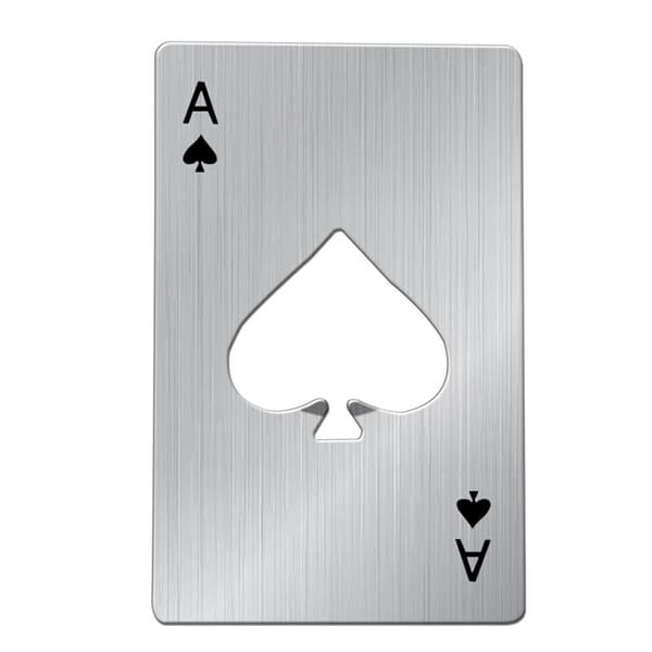 1 stk. Poker flaskeåbner, flaskeåbner i rustfrit stål, egnet