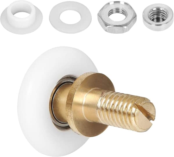 Set med 12 duschdörrrullar, 23 mm mässing duschskjutdörrrullar