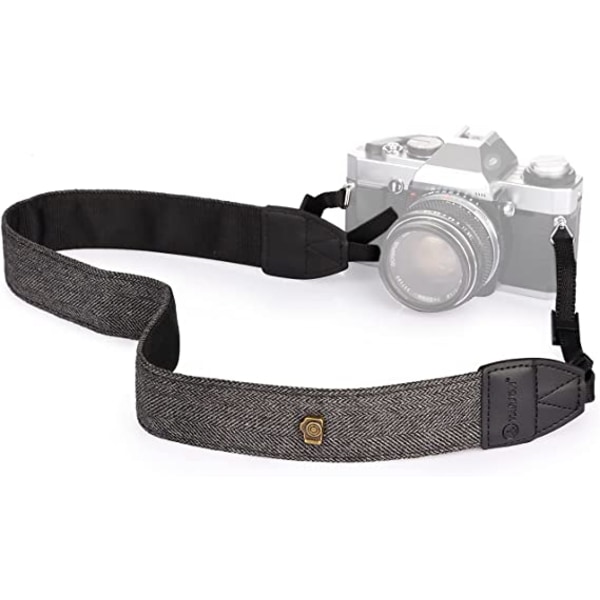 Kameraaxelrem med halsband Vintage bälte för alla DSLR-kameror Niko