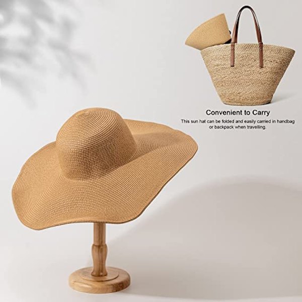 Kvinners Floppy Hat Halmhatt Bred Bremskjerm Solhatter Pustende Maur