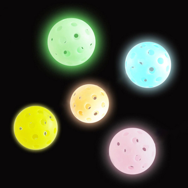 5 st Luminous Pickleballs, 40 hål utomhus Luminous Pickleba
