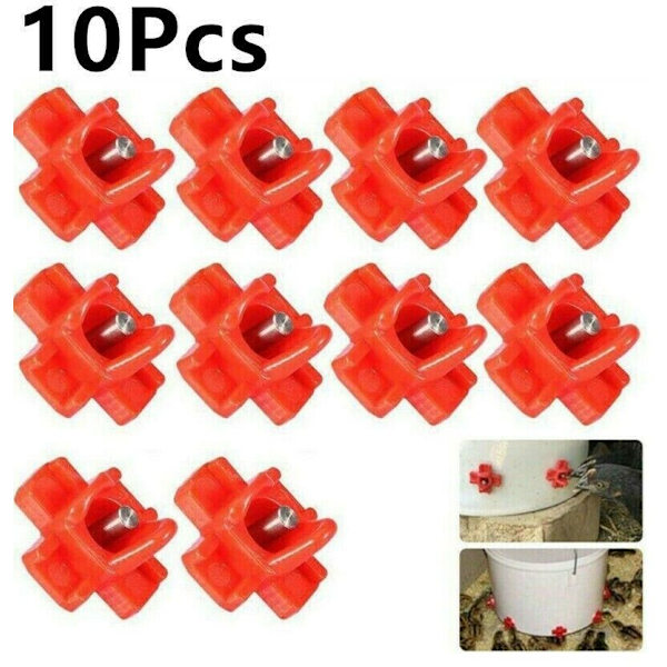 10 st Fjäderfä Vatten Dricka Koppar Auto Drinker Feeder Nippel
