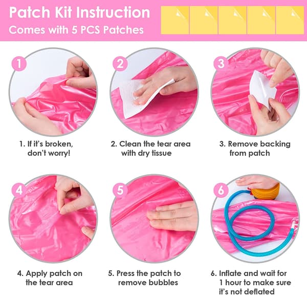 Baby Svømme Ring Float med Sete Småbarn & Patch Kit Oppblåsbar
