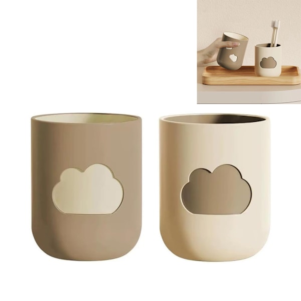 Kreativ Munnskyllkopp, Beige og Kaffe, 2 Stykker