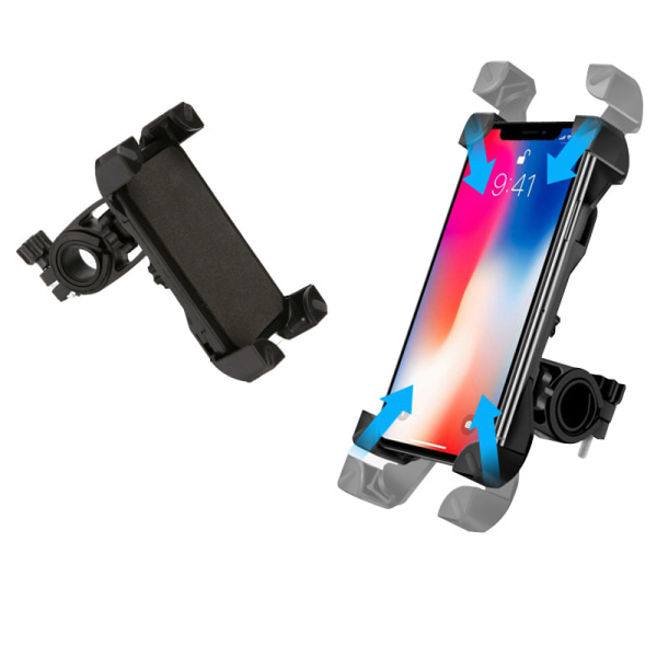 1 stk. sort cykeltelefonholder, motorcykel smartphoneholder, Un