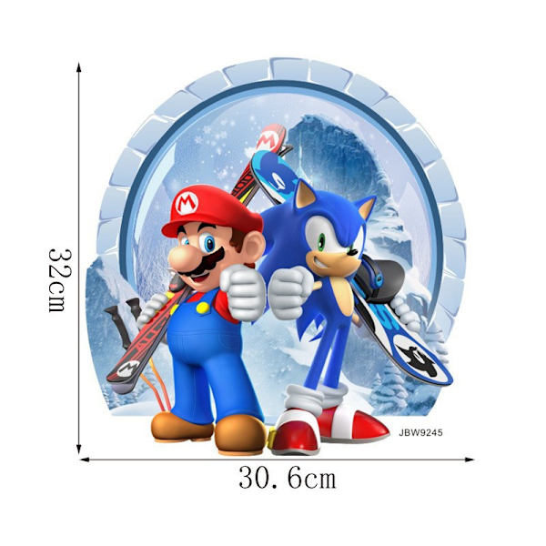 32 × 30,6 cm:n 3D-seinäkoriste Mario-aiheinen lastenhuoneen sisustus