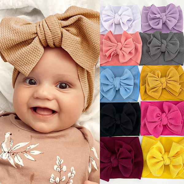 11 stykker baby pannebånd baby jente hårbånd hårbånd sløyfe hår