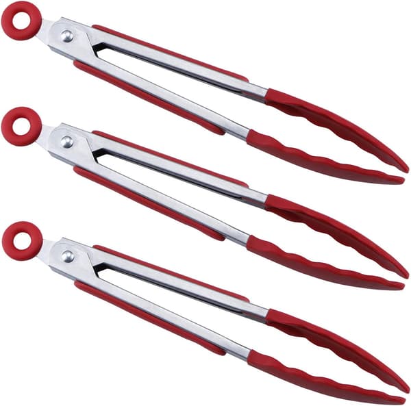 7\" Mini Silikon Serverings Tång - 3 Pack 7 tum Röd