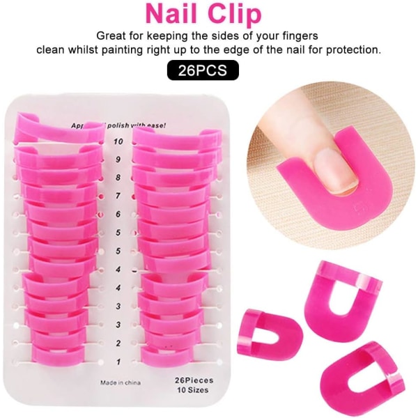 Nagellacksskydd, 26 spillskydd, plastskydd, nagellacksschablon, återanvändbar, spillskydd