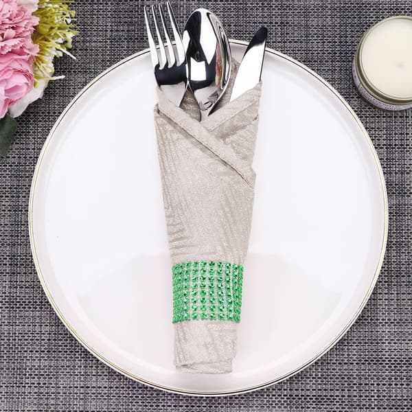 (Grøn, 50 stk.) Servietringe Blanke Rhinestone Servietringe Bryllup