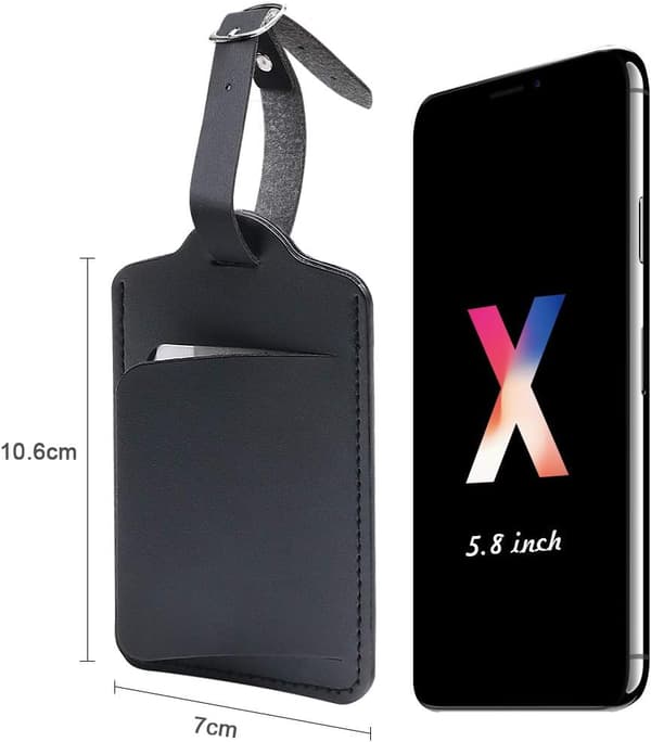 Bagagemærker, 2 stk., PU-læder Black