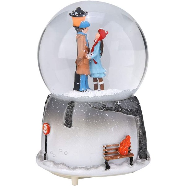 LED Musical Snow Globe, The Lovers Staty Light Lamp Music B