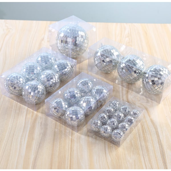 6 pakke juletrespeil mini discoball (6 cm)