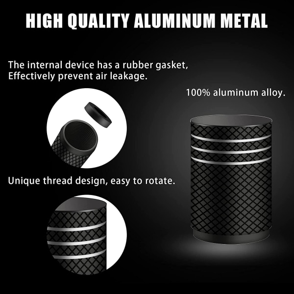12 st aluminiumventilspindelkapslar, kraftiga däckkapslar Lufttäta &