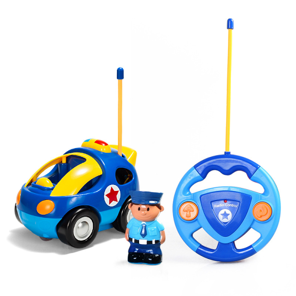 Fjernbetjent bil til småbørn med lyd og lys, RC Police