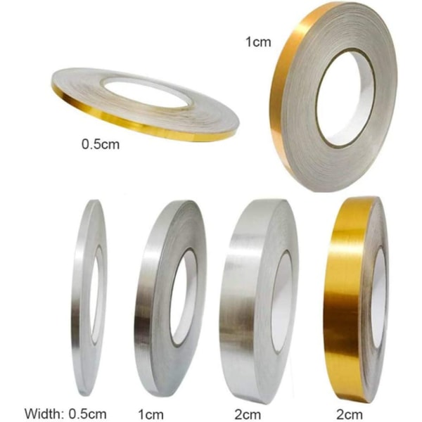 Antimögeltejp för keramiska plattor, 50 meter vattentät självhäftande tätningstejp golvplattor skönhetsfogtejp (silver, 5 mm)