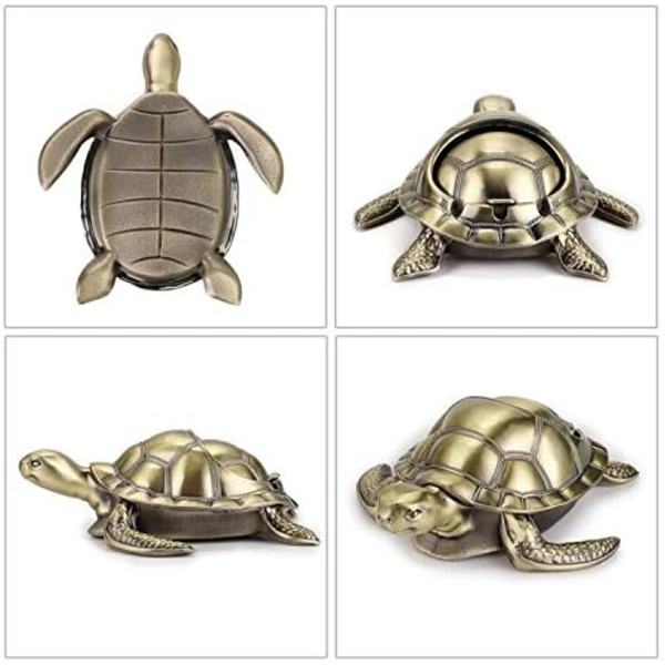 Retro Metalli Schildkröten Tuhkakuppi Tuulenpitävällä Kannella, Sisä- ja Ulkokäyttöön