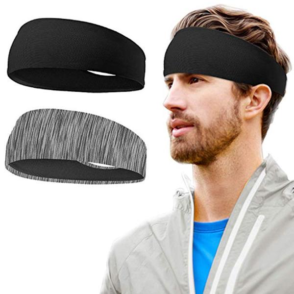 3-pack sportpannband för män och kvinnor - halkfri elastisk sportpannband för fitness, träning, löpning, cykling, yoga, basket, fotboll och tennis - halkfri elastisk pannband
