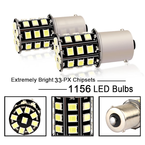 10 stk automatisk LED bremselys 1157/33 lys BAY15D høydepunkt
