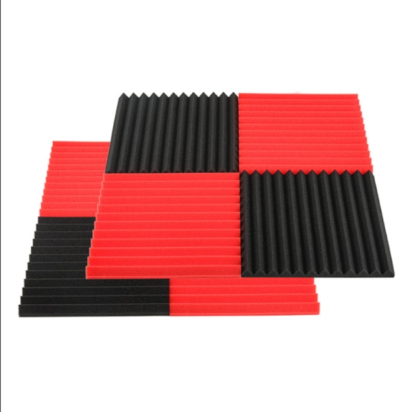 2stk Rød/svart Absorber ekkoet Acoustic Foam Panel Wedge Studio