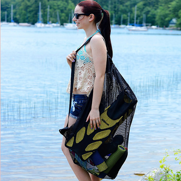 Snøresnor Mesh Bag Multipurpose Stor Kapasitet Oppbevaringspose for B
