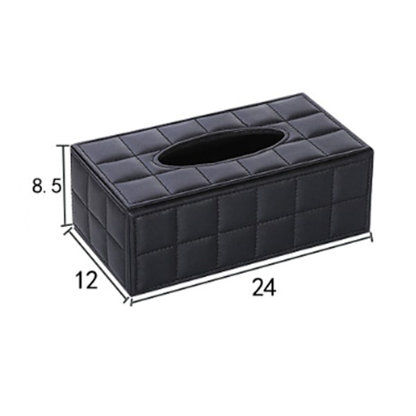 Rektangulär Tissue Box i Läder - Svart - 1 st