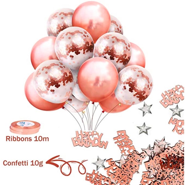 Rose Gold Arch Balloner Kit, 46stk Rose Gold Fødselsdag Ballon Bue