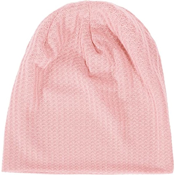 Jersey Beanies Tunn Nattmössa för Kvinnor Män，Rosa