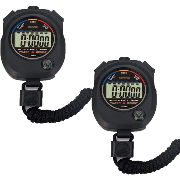 2-pak Multifunktion Elektronisk Digital Sports Stopur Timer,