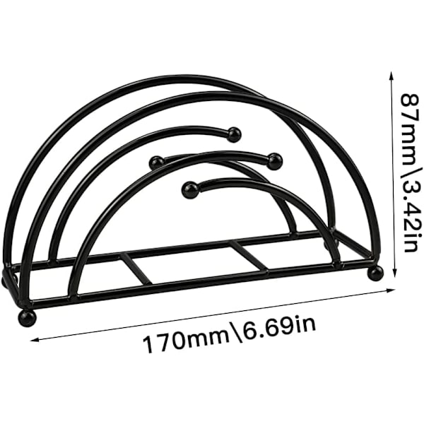 Serviettholder i bord, bordserviettholder svart servietholder H