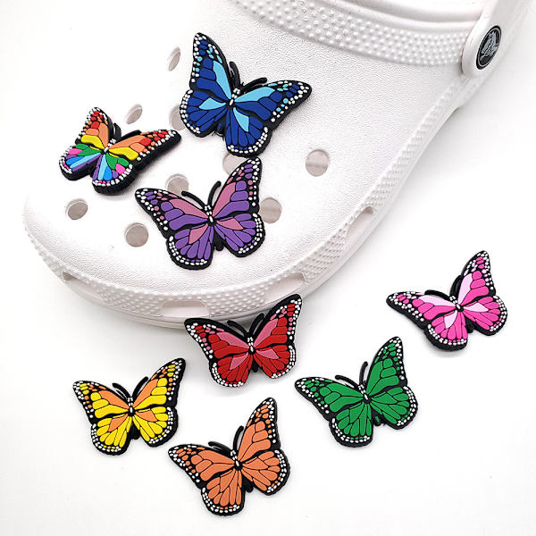 20 stk 3D Clog Sandaler Ornamenter (Sommerfugl), Sko Charms, Søte Sko Ornamenter for Clogs Sko Armbånd DIY