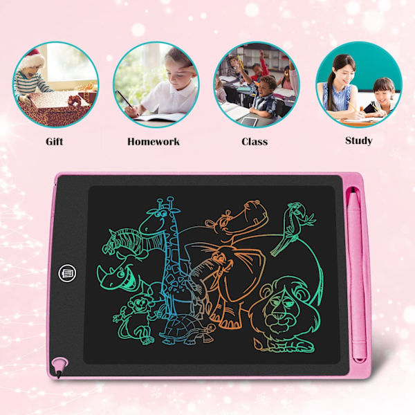 Värikäs LCD-kirjoitustaulu, 8,5 tuuman piirustusalusta, graafinen tabletti, näppäinlukko, käsinkirjoitus D