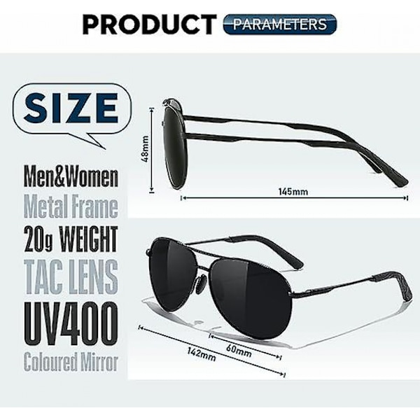 Herre Aviator Solbriller Polariseret Solbriller