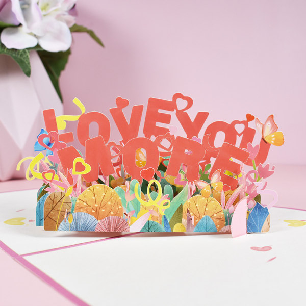 3D Pop Up Bröllopskort（15*20cm）, Anniversary Gratulationskort med