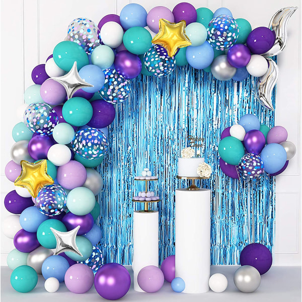 Sjöjungfru ballonggirlang set sjöjungfru festdekoration, 12'' 10''