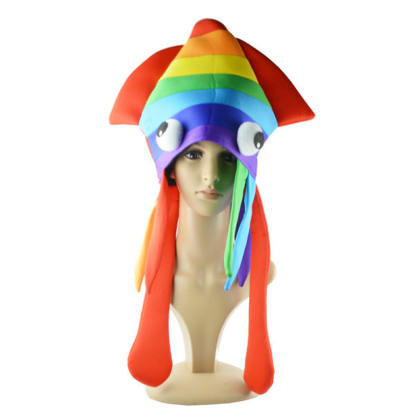 Hovedbetræk sjov hat (farverig blæksprutte), Halloween online rød tlf