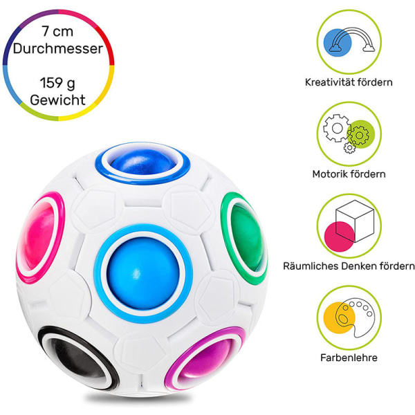 Speed Cube Ball Rolig Stressreliever Magic Ball, Magic Rainbow Puz
