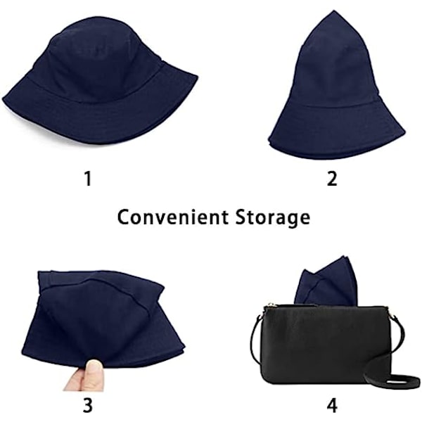 Dame Fiskerhat Solhat Visor Hatte Reversible Foldbar Spand