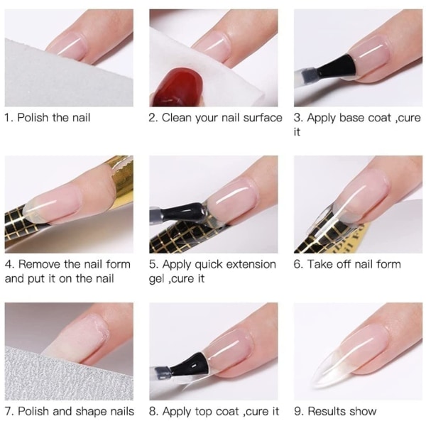200 stk Nail Forms Sticker for Gel Builder, Nail Extension Form