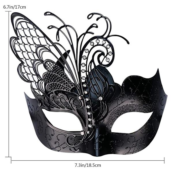 2 stk. Kvinders Fjer Masquerade Maske Venetiansk Halloween Mardi